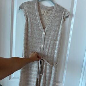 Zadig & Voltaire Marty Pointelle Knit Dress w/ 100% Silk Slip – XS